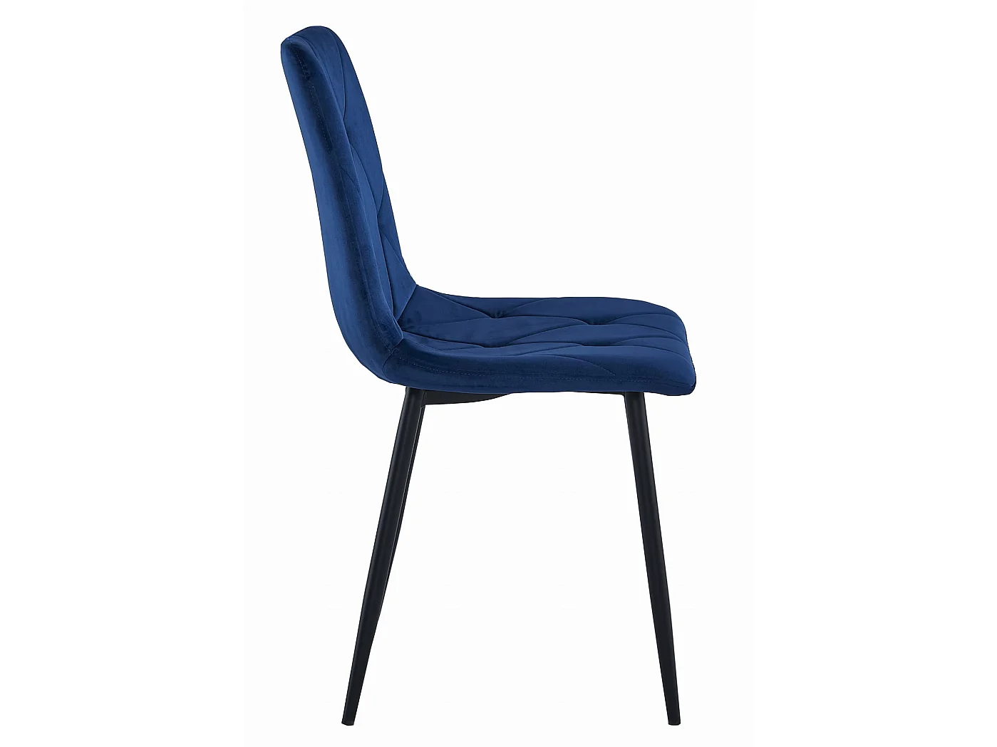 Eetkamerstoel LIBRA ergonomisch fluweel donkerblauw zwart 88,5x44x40 cm