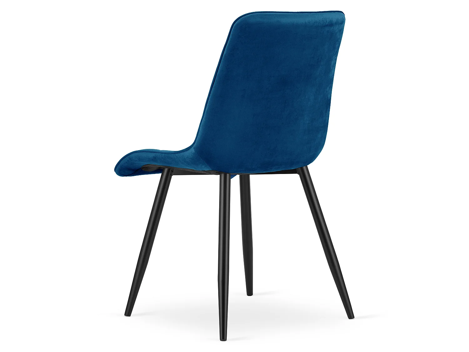 Chaise de salle à manger et cuisine SPLIT en velours bleu marine, pieds noirs 88x49x60 cm