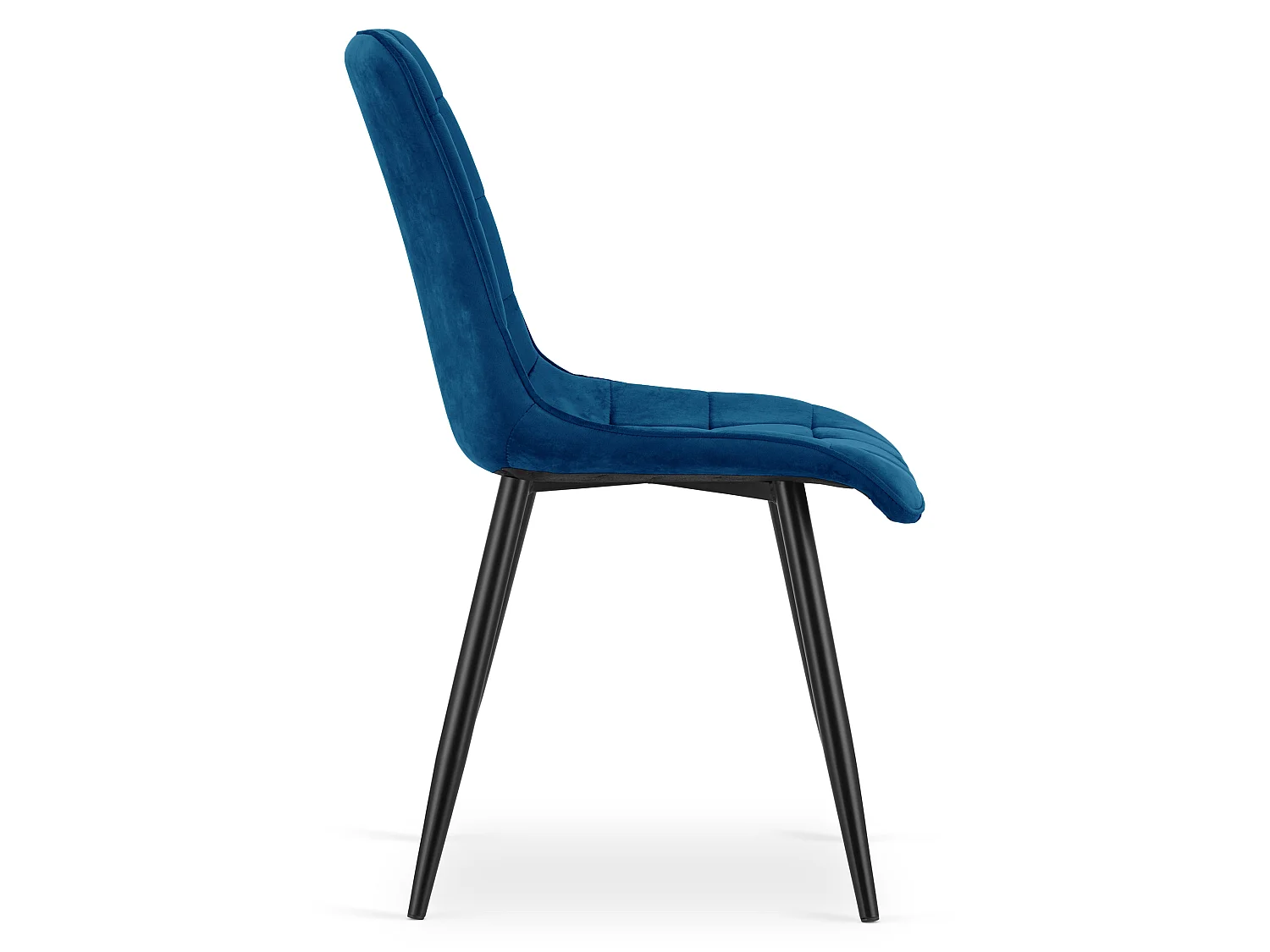 Chaise de salle à manger et cuisine SPLIT en velours bleu marine, pieds noirs 88x49x60 cm