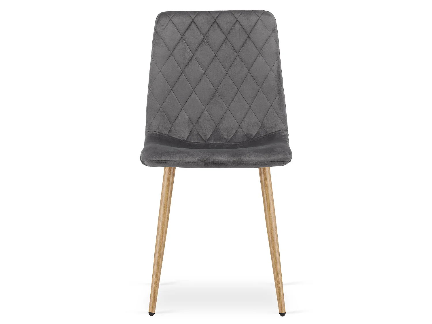 Eetkamerstoel TURIN fluweel donkergrijs houtkleurige poten 4x 87,5x44,5x53 cm