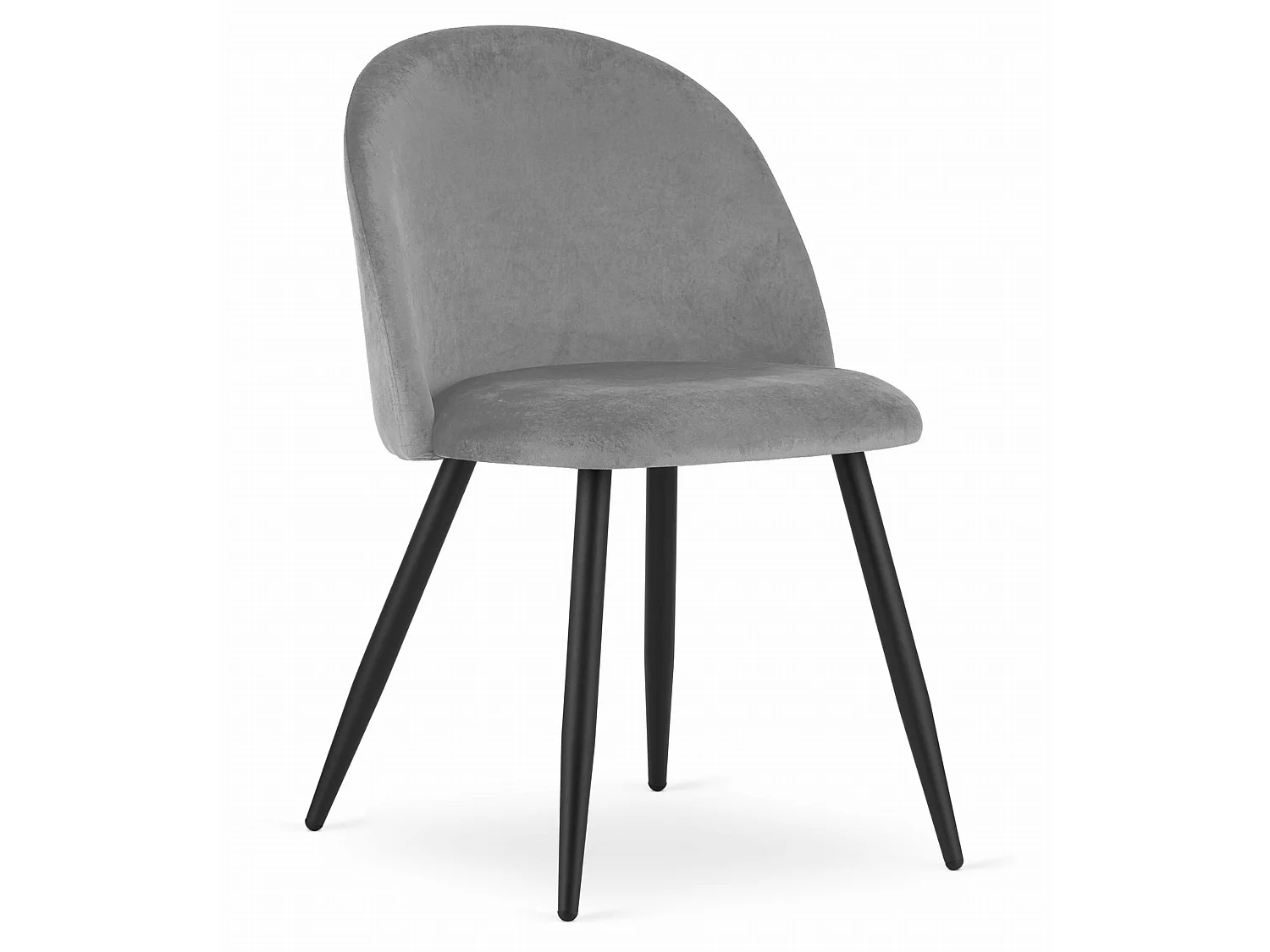 BELLO Esszimmerstuhl Samt Hellgrau schwarze Beine 4er-Set 76,5 cm