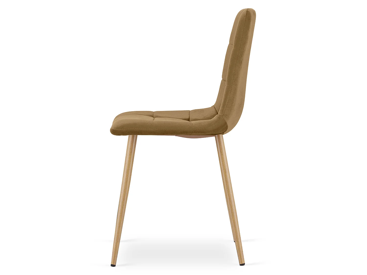 Eetkamerstoel KARA fluweel bruin houten look 44,5x50,5x87 cm