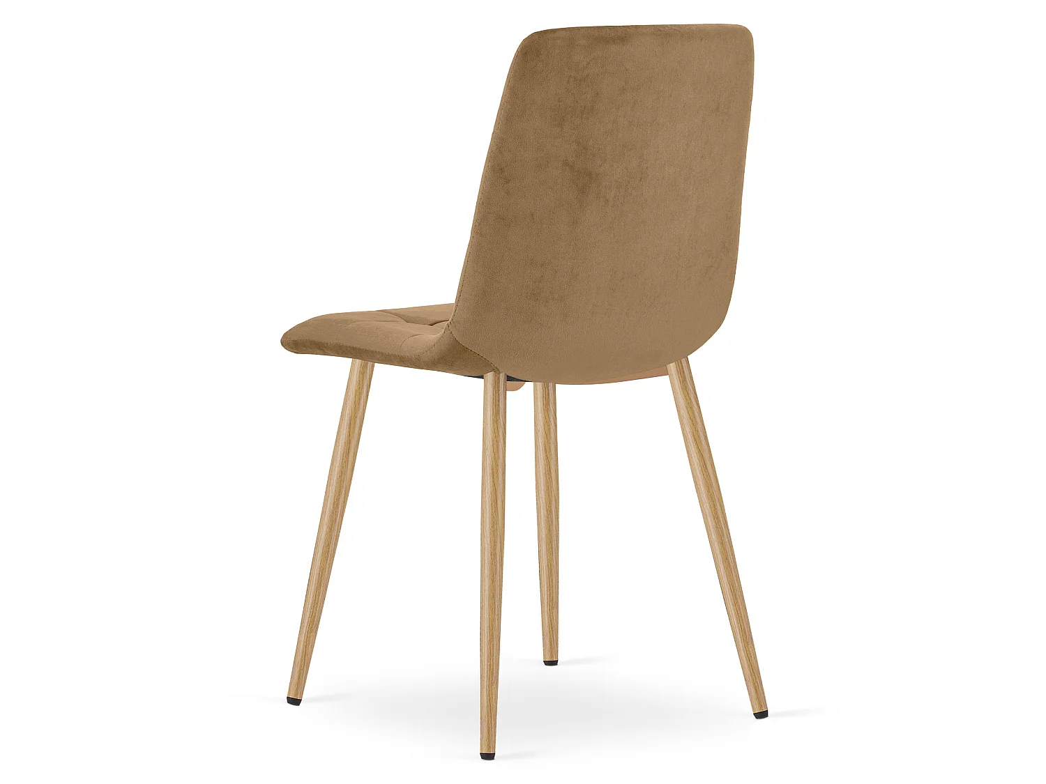 Eetkamerstoel KARA fluweel bruin houten look 44,5x50,5x87 cm
