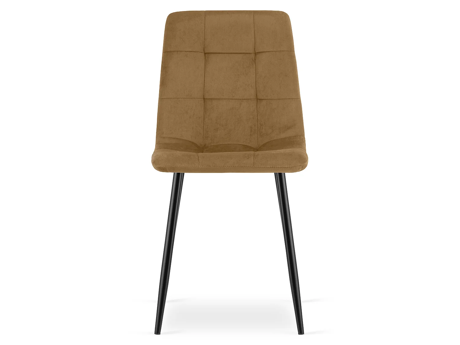 Eetkamerstoel met fluwelen bekleding, bruin, zwarte poten, 2 st.