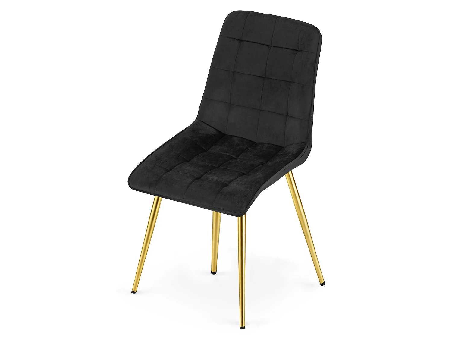 Chaise de salle à manger SPLIT en velours noir, pieds dorés 88x49x60 cm