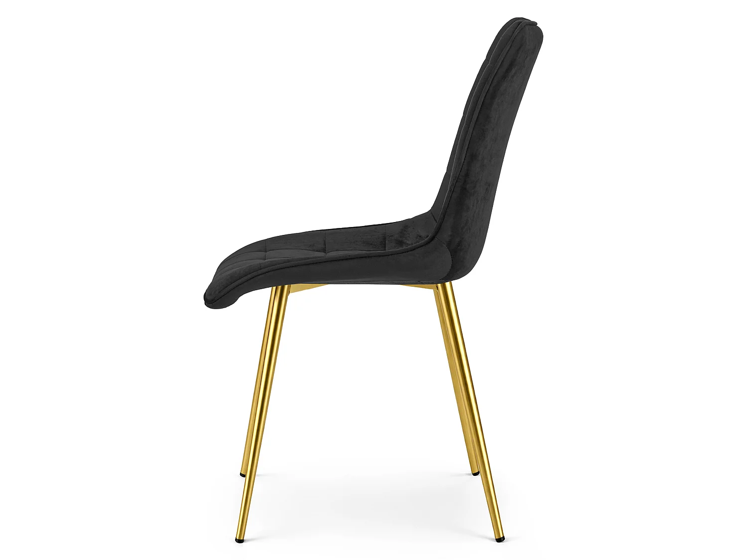 Chaise de salle à manger SPLIT en velours noir, pieds dorés 88x49x60 cm