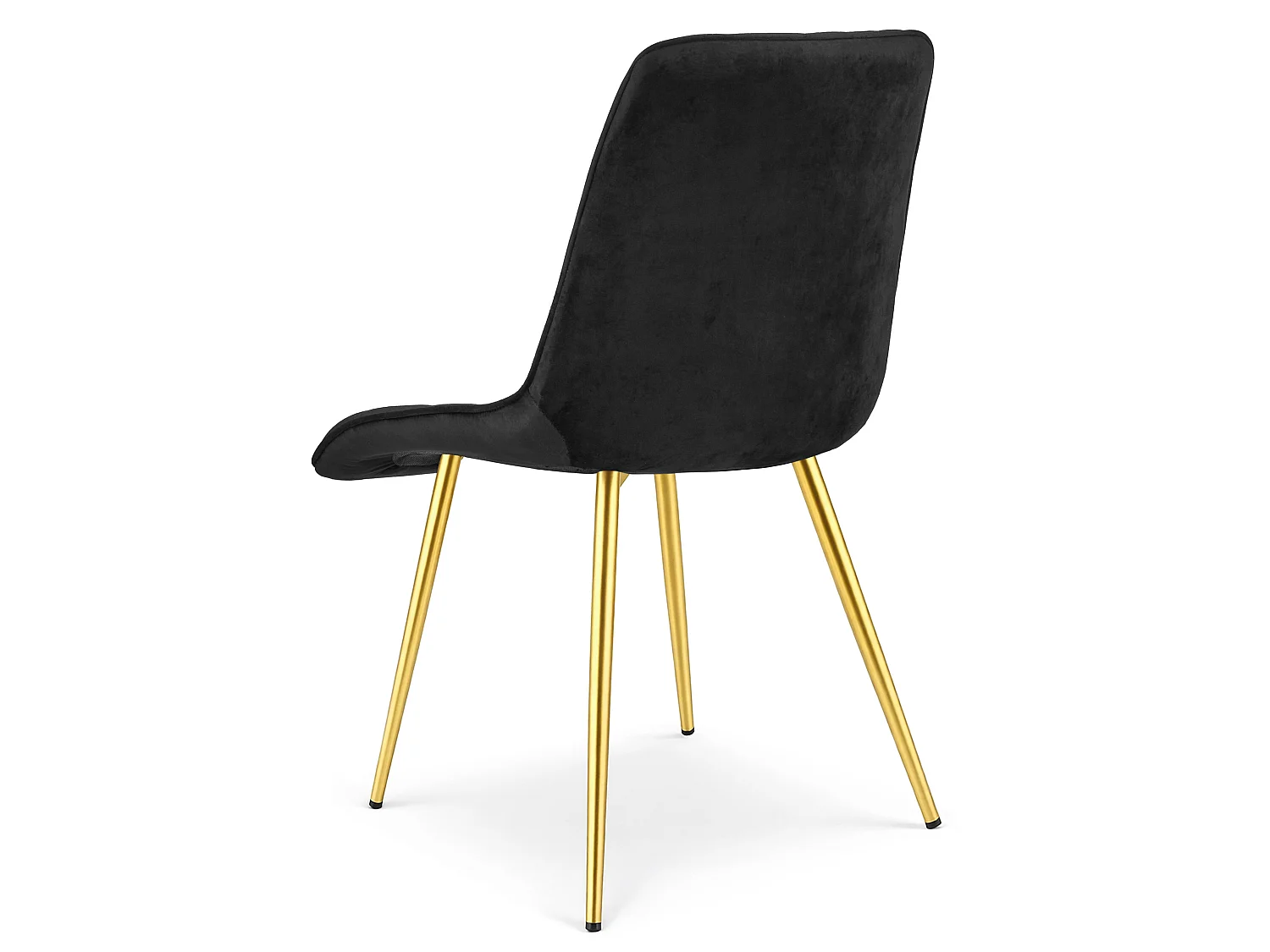 Chaise de salle à manger SPLIT en velours noir, pieds dorés 88x49x60 cm