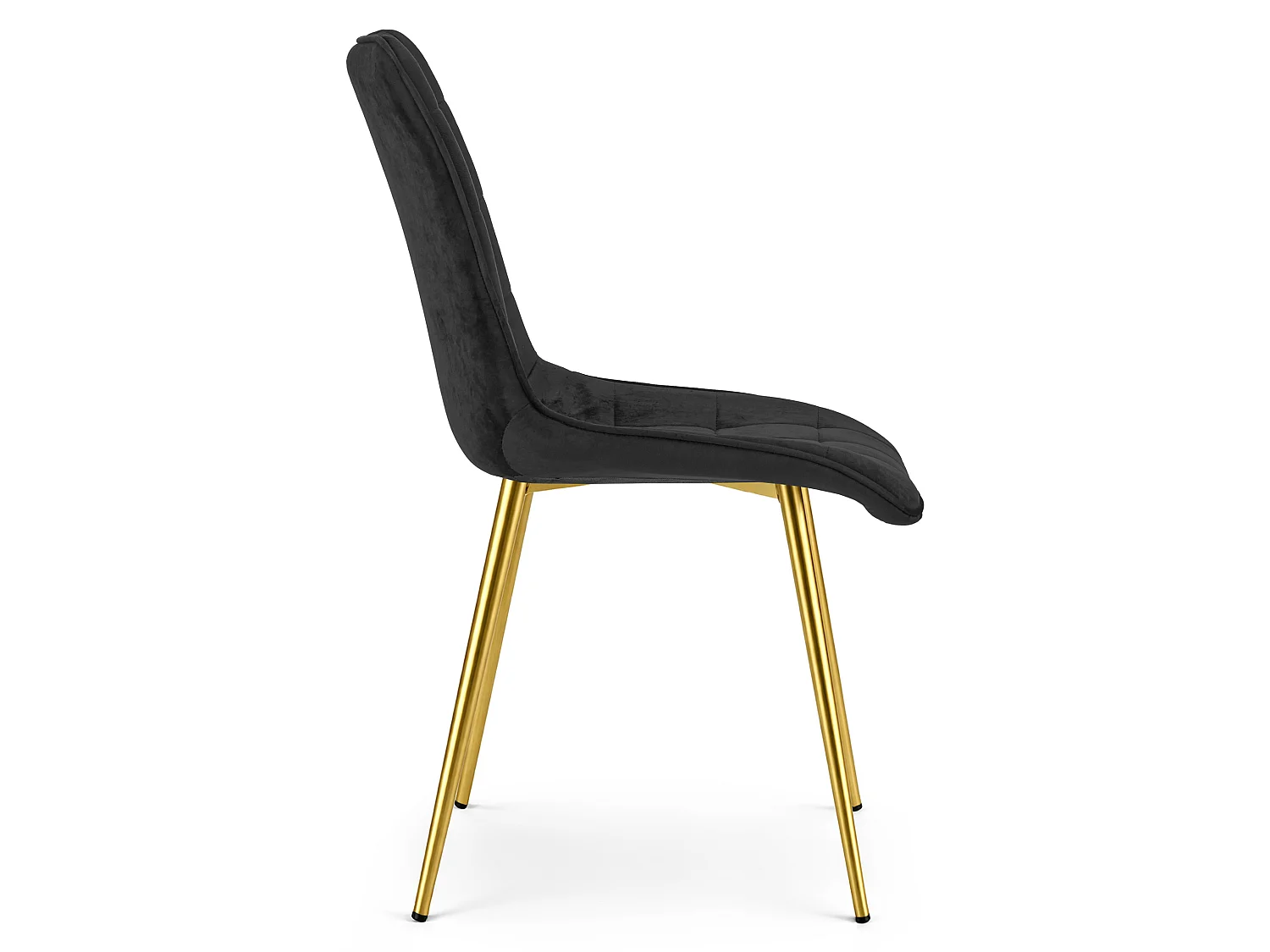 Chaise de salle à manger SPLIT en velours noir, pieds dorés 88x49x60 cm
