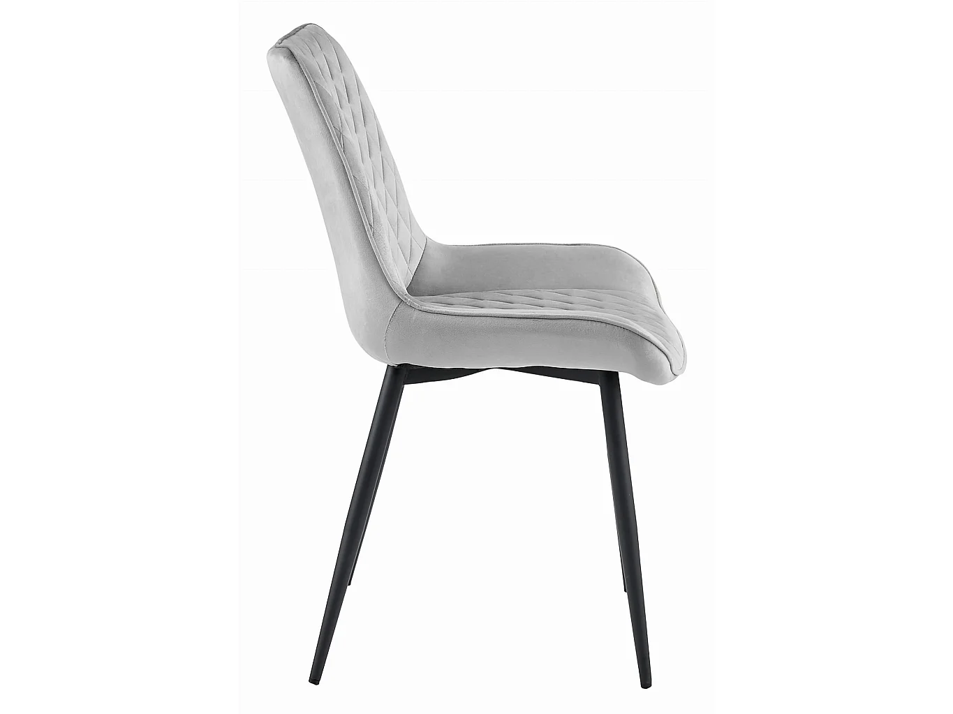 Esszimmerstuhl VERDO Samt Metall Silbergrau Schwarz 59,5x54,5x88 cm