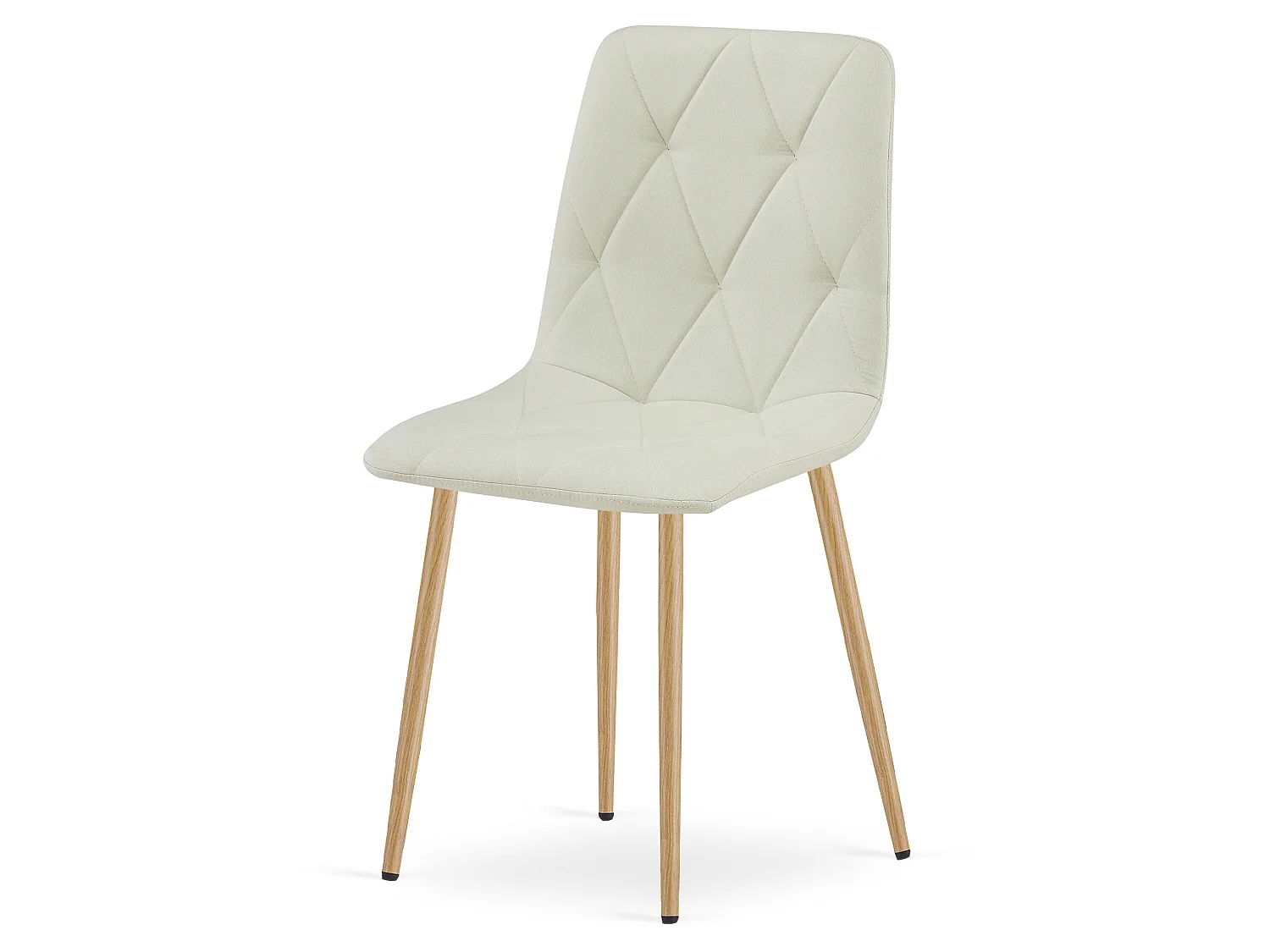Chaise de salle à manger et cuisine LIBRA en tissu beige, pieds effet bois 87x44,5x54,5 cm