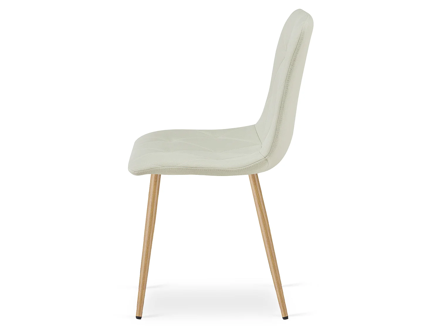 Chaise de salle à manger et cuisine LIBRA en tissu beige, pieds effet bois 87x44,5x54,5 cm