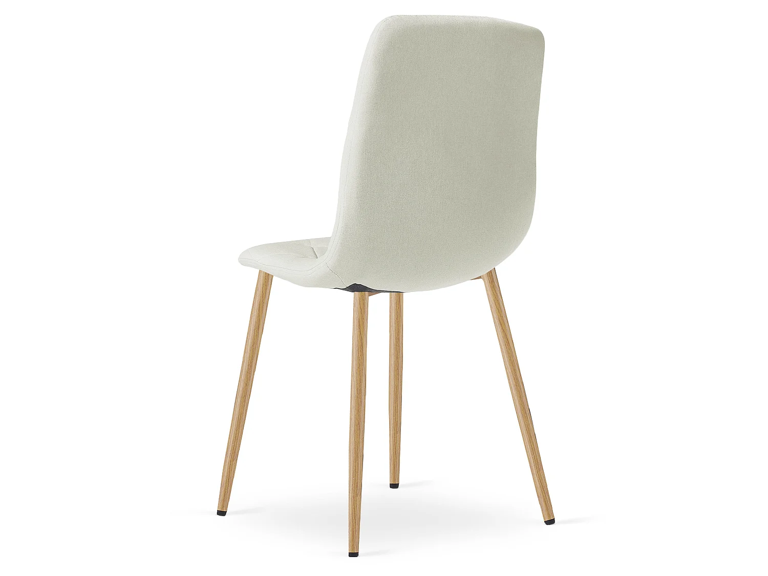 Chaise de salle à manger et cuisine LIBRA en tissu beige, pieds effet bois 87x44,5x54,5 cm