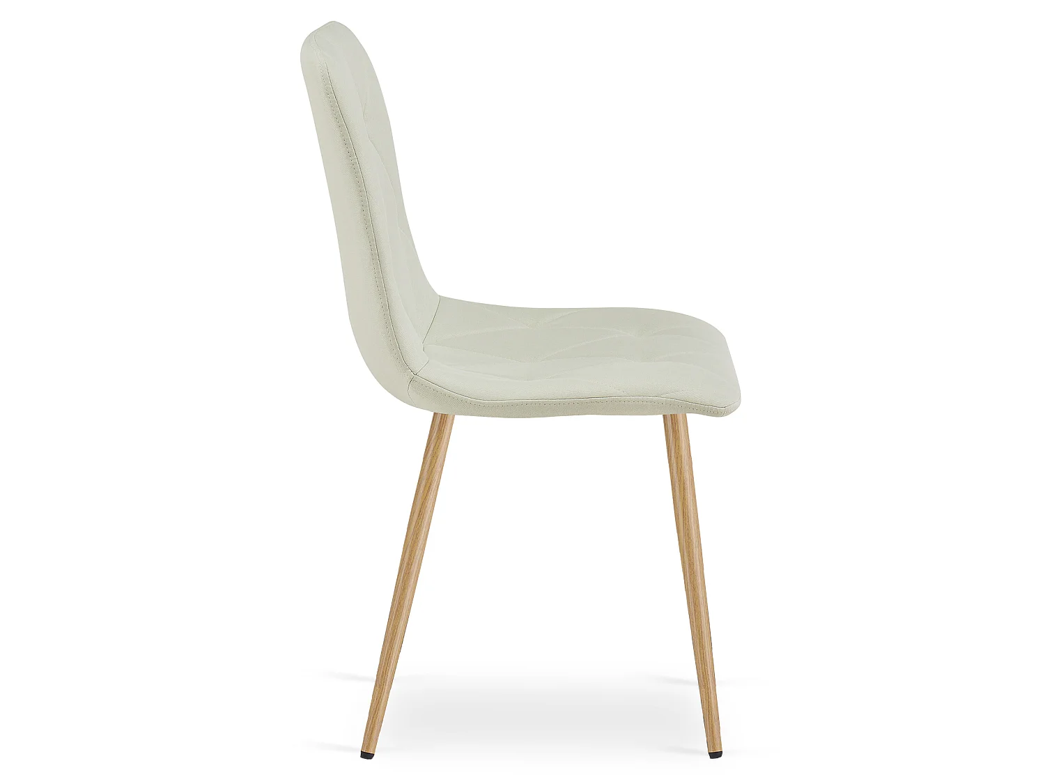 Chaise de salle à manger et cuisine LIBRA en tissu beige, pieds effet bois 87x44,5x54,5 cm
