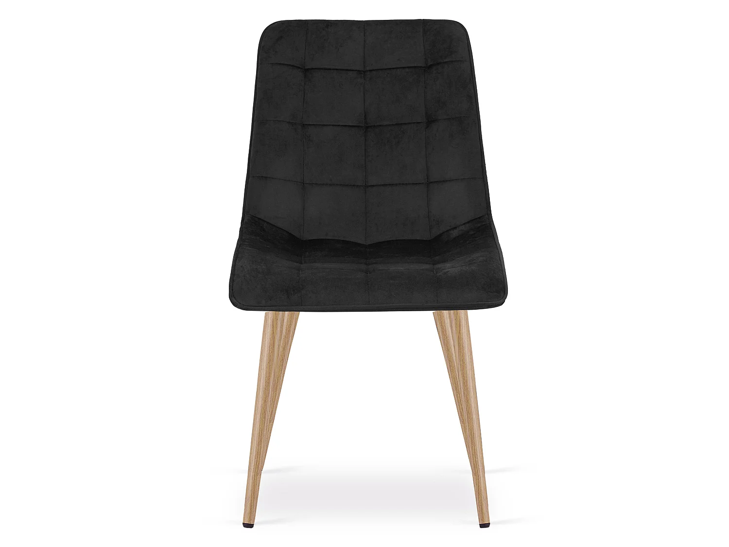 Chaise de salle à manger et cuisine SPLIT en velours noir, pieds chêne x 4