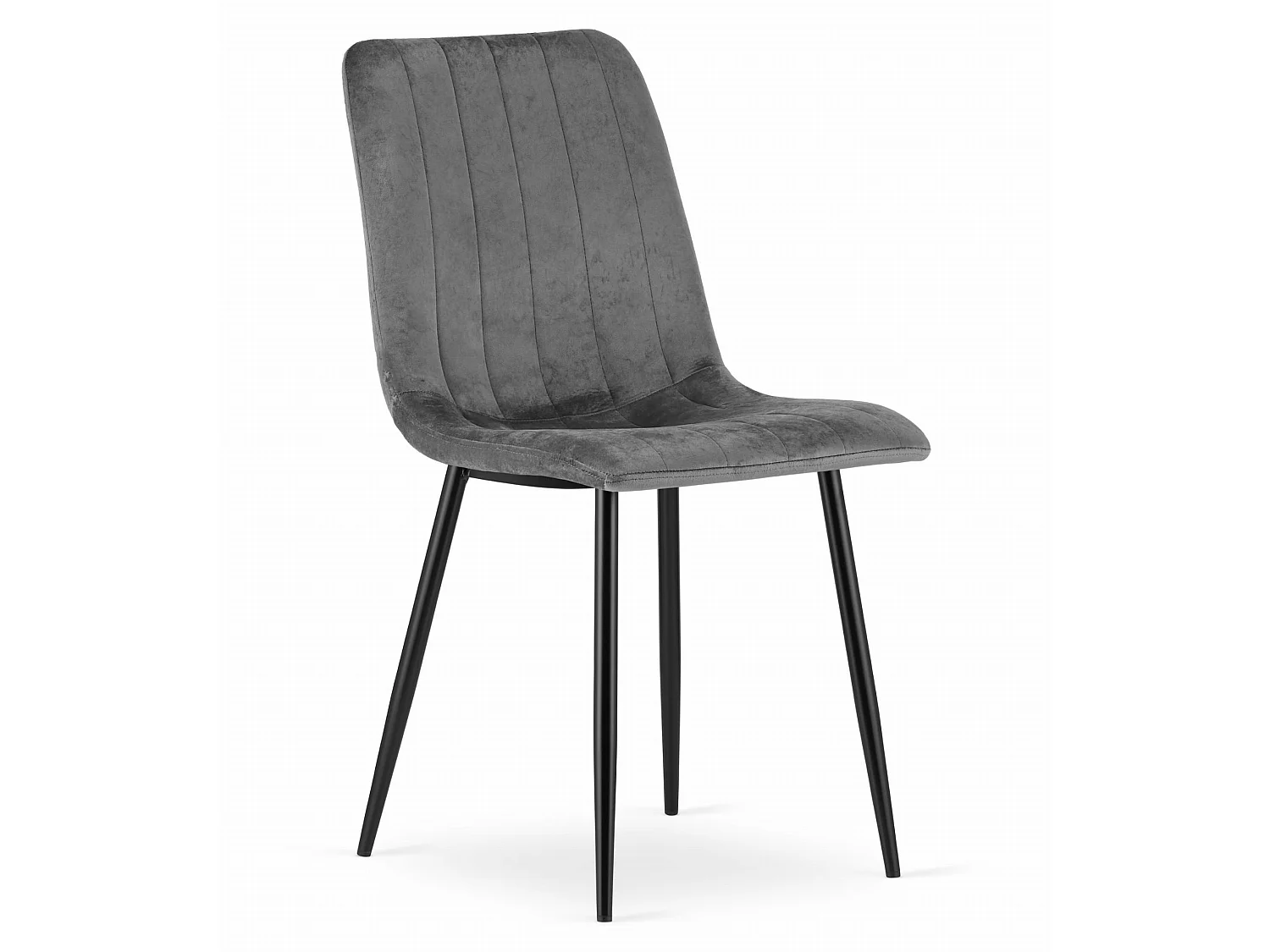 Chaise de salle à manger et cuisine LAVA en velours gris foncé x 2