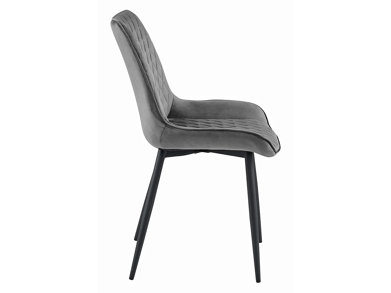 Esszimmerstuhl VERDO Samt dunkelgrau schwarze Beine 88x54,5x59,5 cm