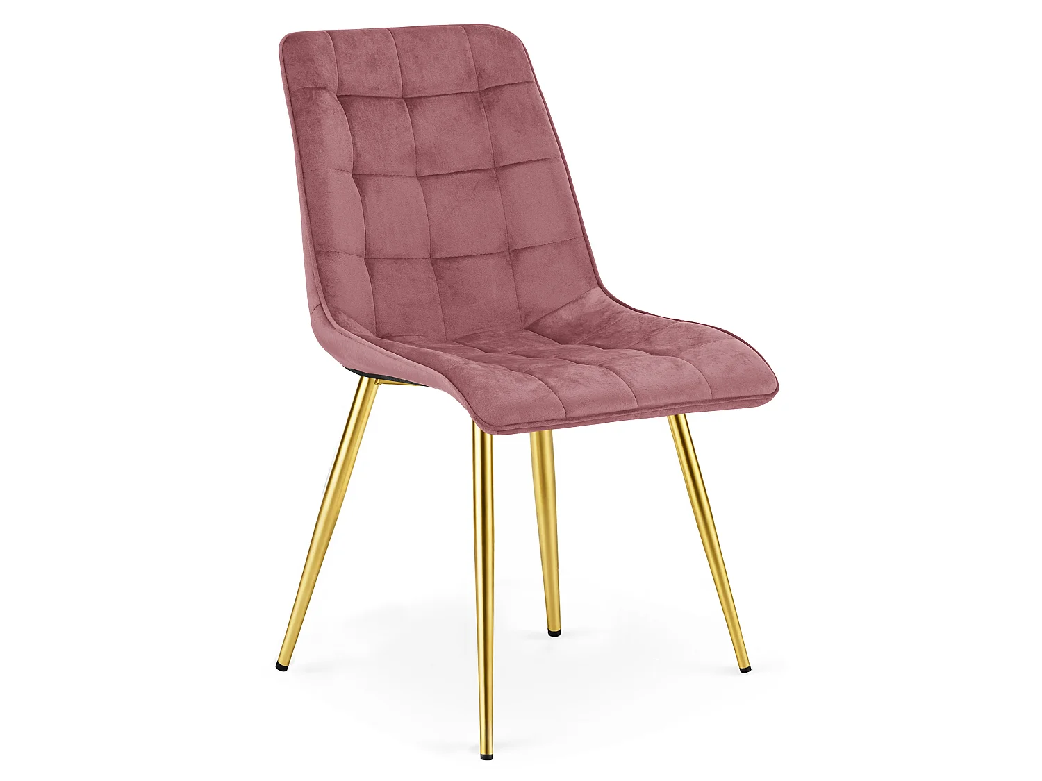 Chaise de salle à manger et cuisine SPLIT en velours rose foncé, pieds dorés x 2