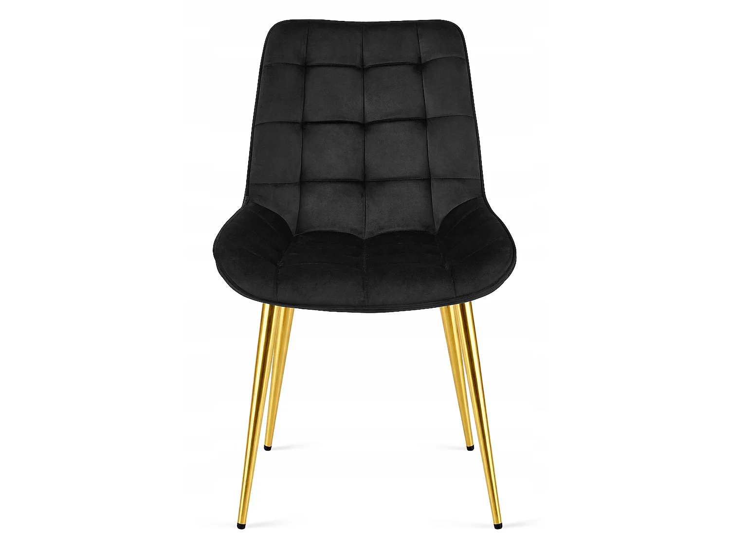 Chaise de salle à manger et cuisine BERA en velours noir, pieds dorés 54x60x88 cm