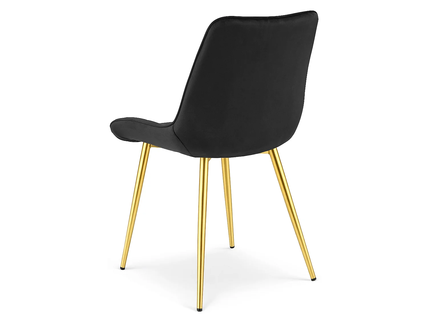 Chaise de salle à manger et cuisine BERA en velours noir, pieds dorés 54x60x88 cm