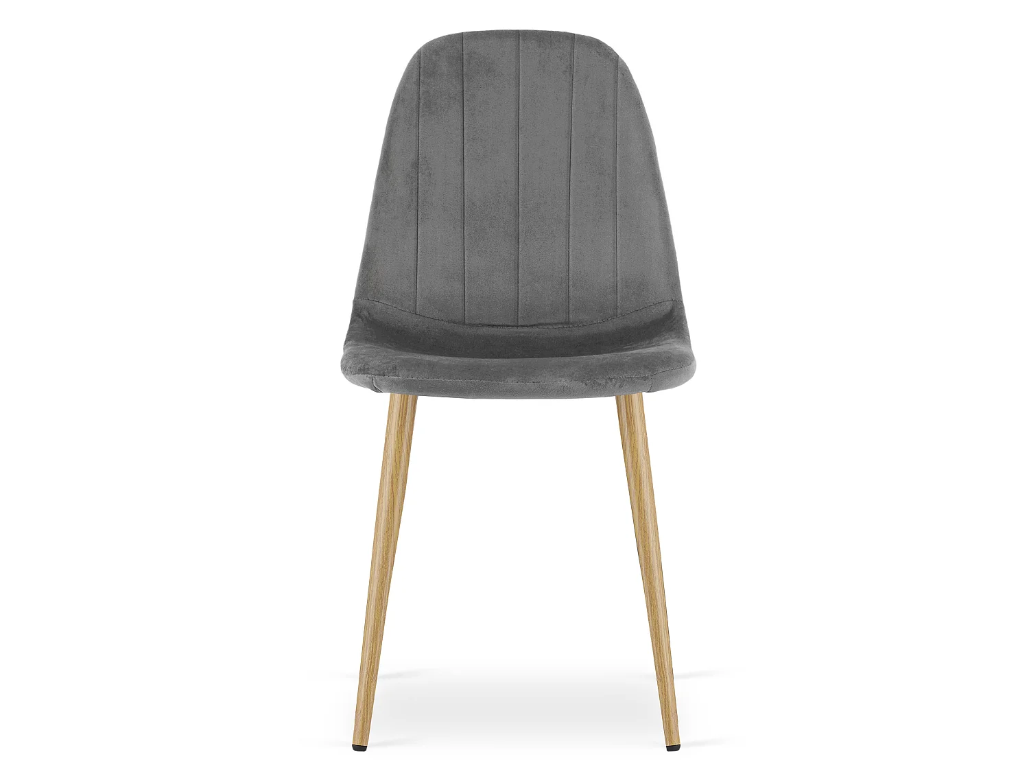 Esszimmerstuhl PADVA Samt dunkelgrau Eiche 4er-Set 87x44,5x53 cm