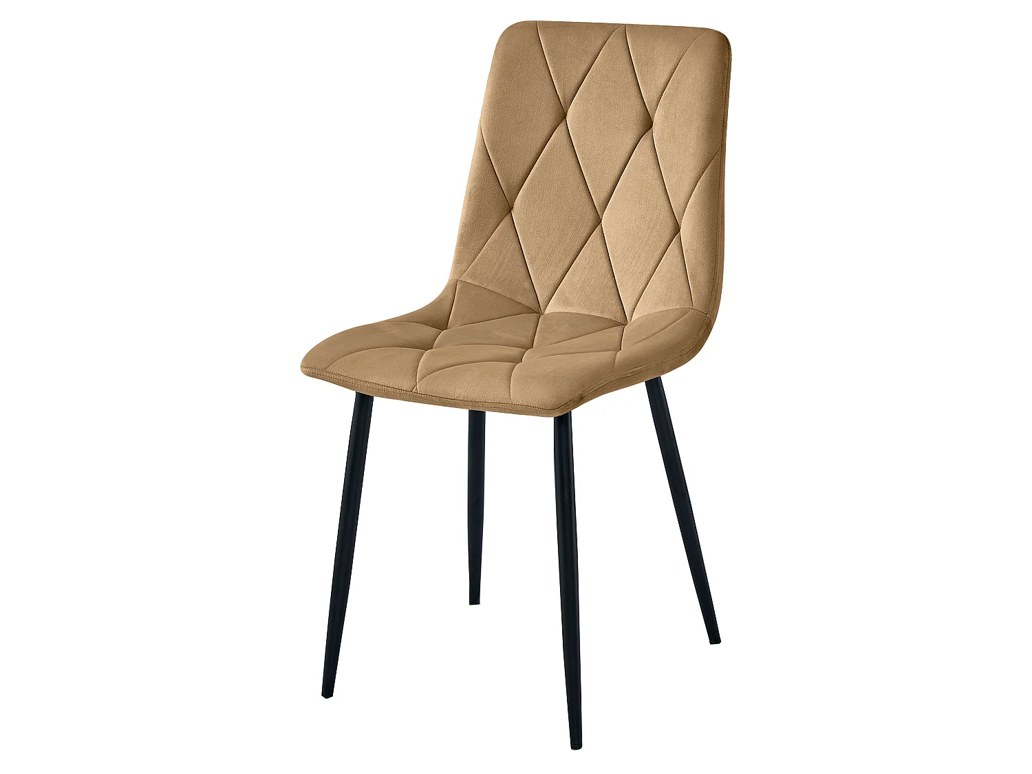 Chaise de salle à manger et cuisine LIBRA en velours marron, pieds noirs 87x44x54,5 cm