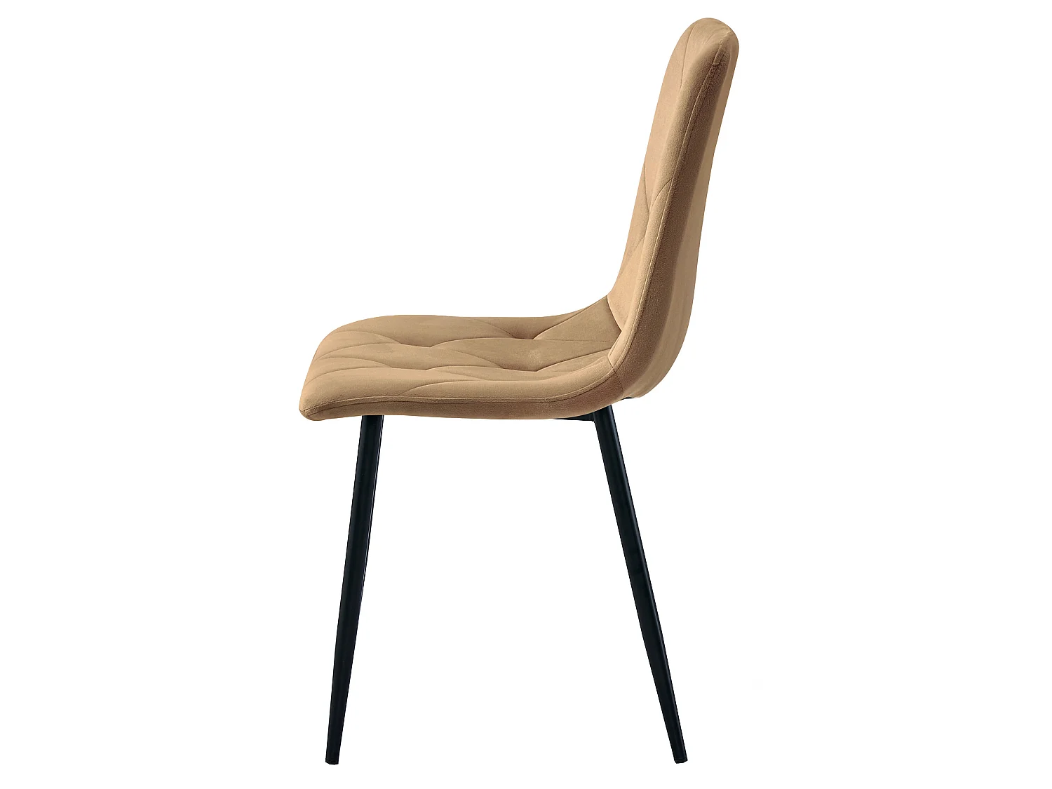 Chaise de salle à manger et cuisine LIBRA en velours marron, pieds noirs 87x44x54,5 cm