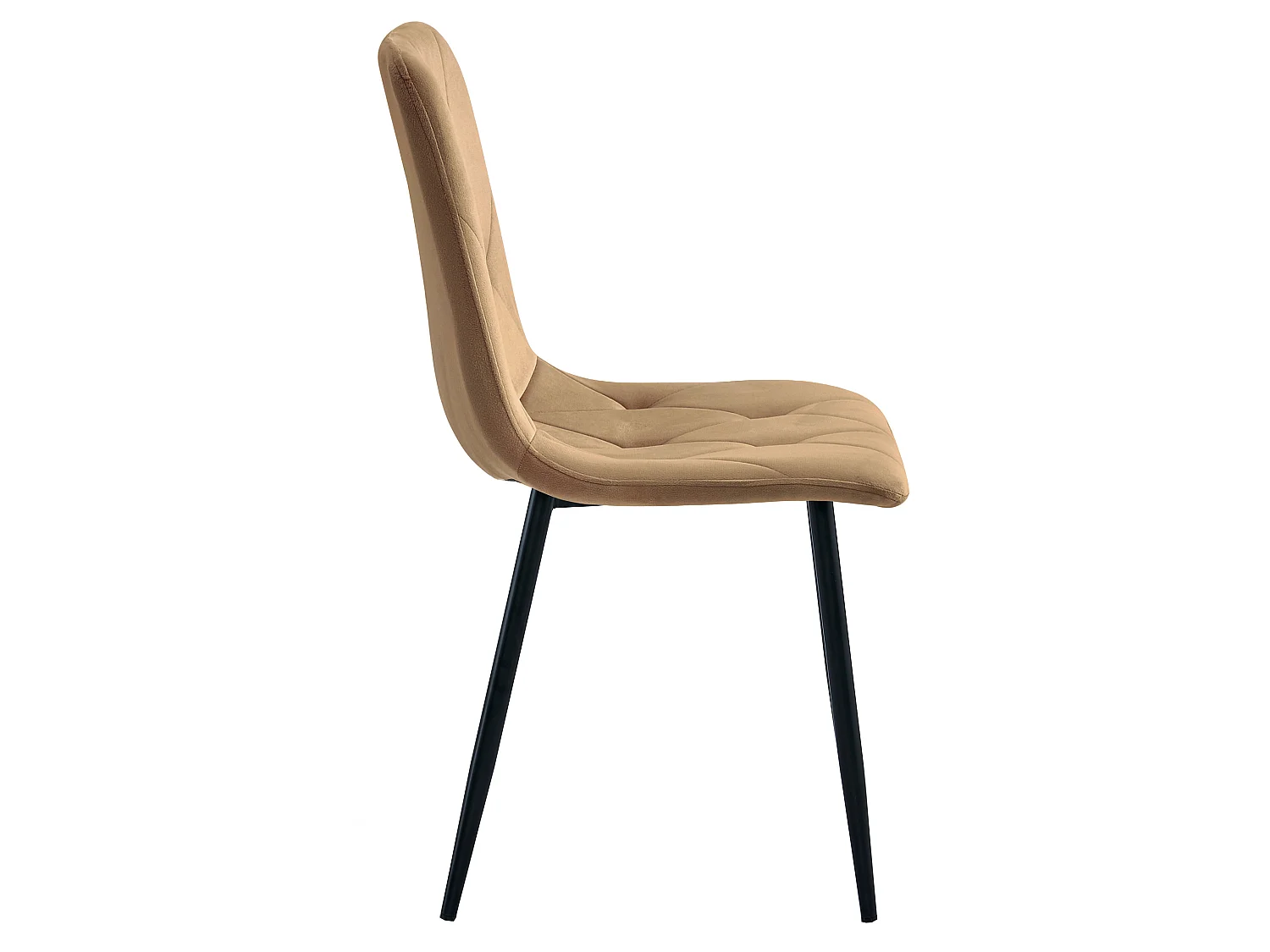 Chaise de salle à manger et cuisine LIBRA en velours marron, pieds noirs 87x44x54,5 cm