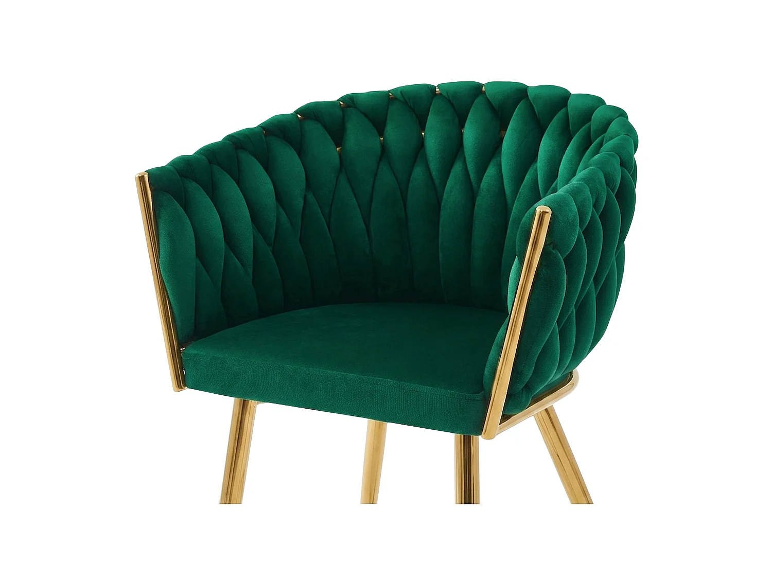 ORION eetkamerstoel fluweel groen gouden poten 2 st. 61x55x79 cm