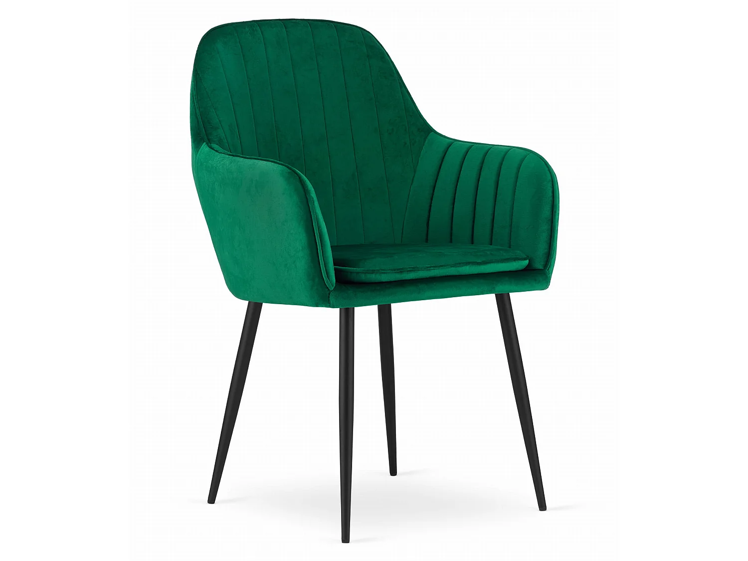 Eetkamerstoel LUGO fluweel groen zwarte poten 2x 86,5 cm