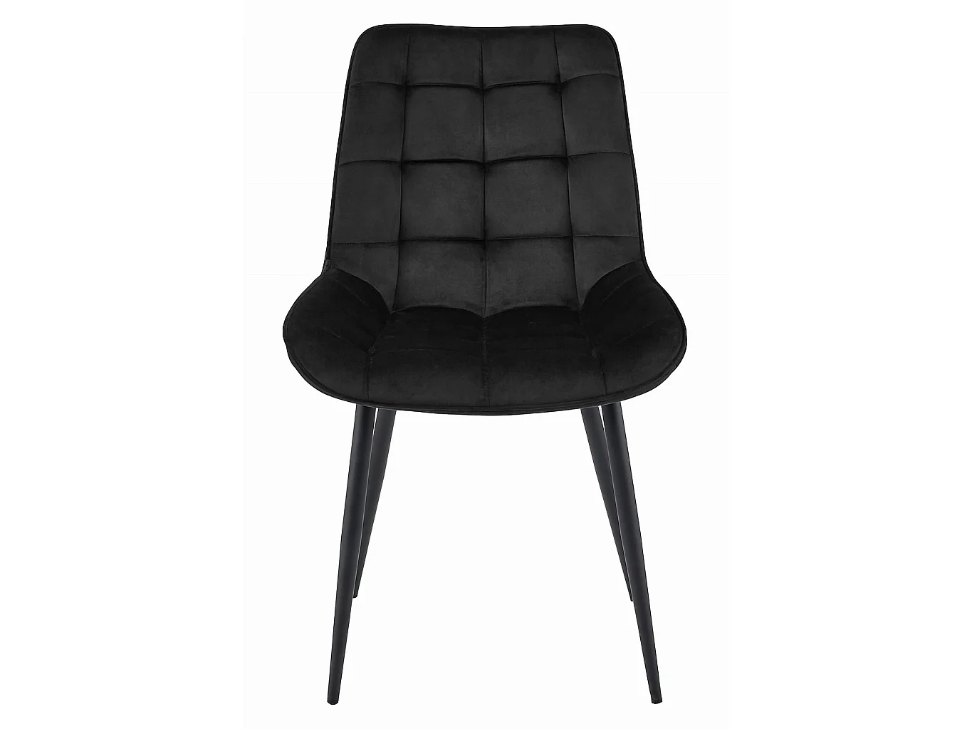 Eetkamerstoel BERA ergonomisch fluweel zwart 88x54x60 cm