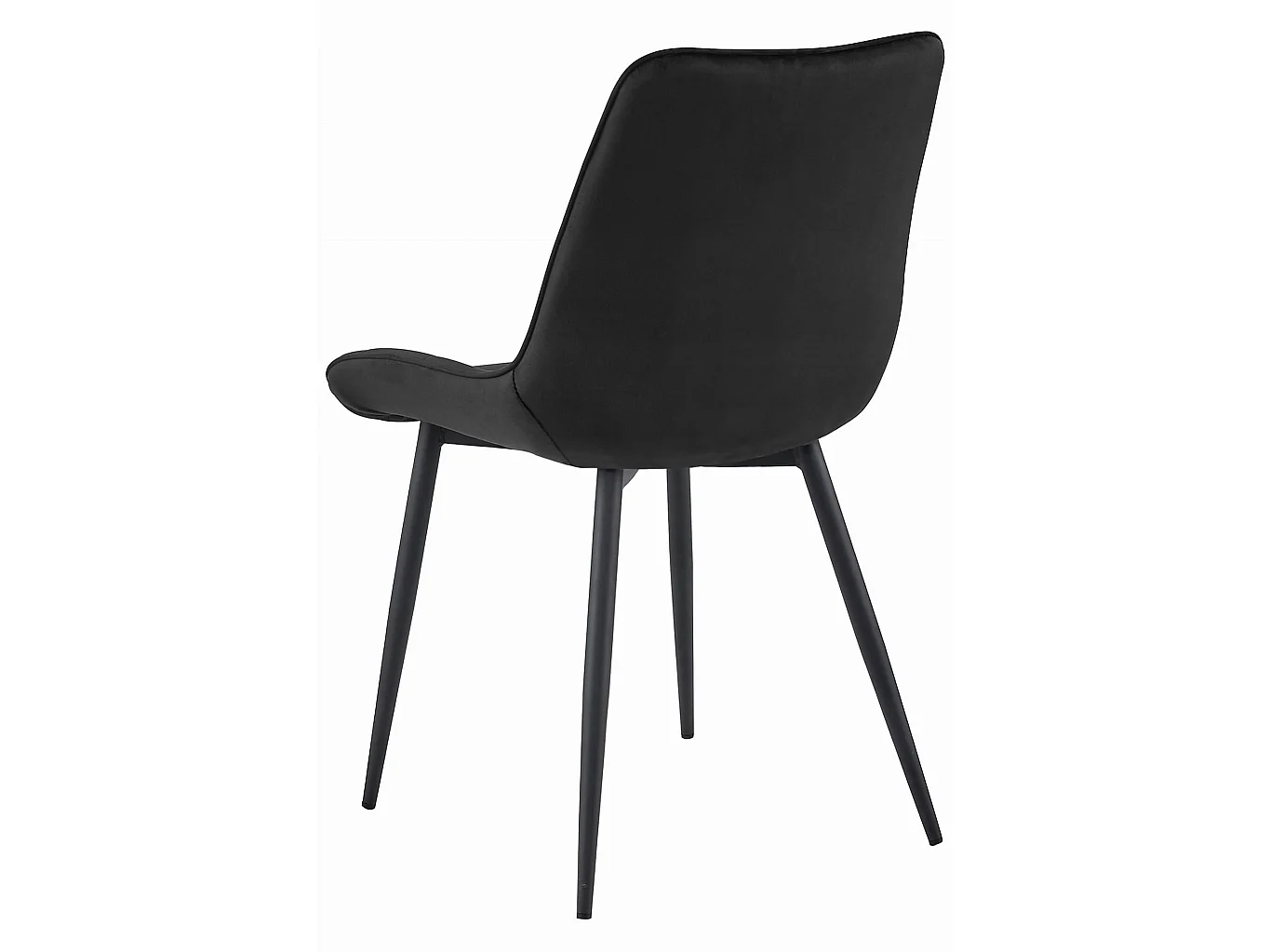 Eetkamerstoel BERA ergonomisch fluweel zwart 88x54x60 cm