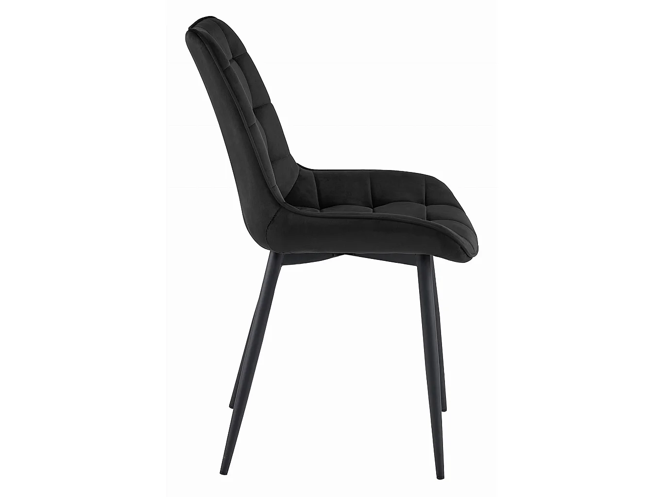 Eetkamerstoel BERA ergonomisch fluweel zwart 88x54x60 cm
