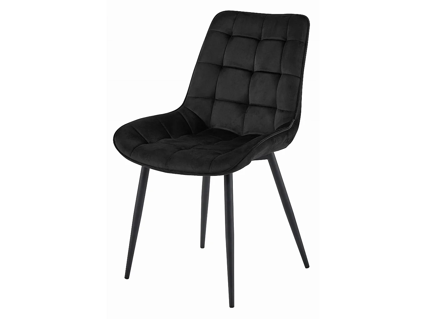 Eetkamerstoel BERA ergonomisch fluweel zwart 88x54x60 cm