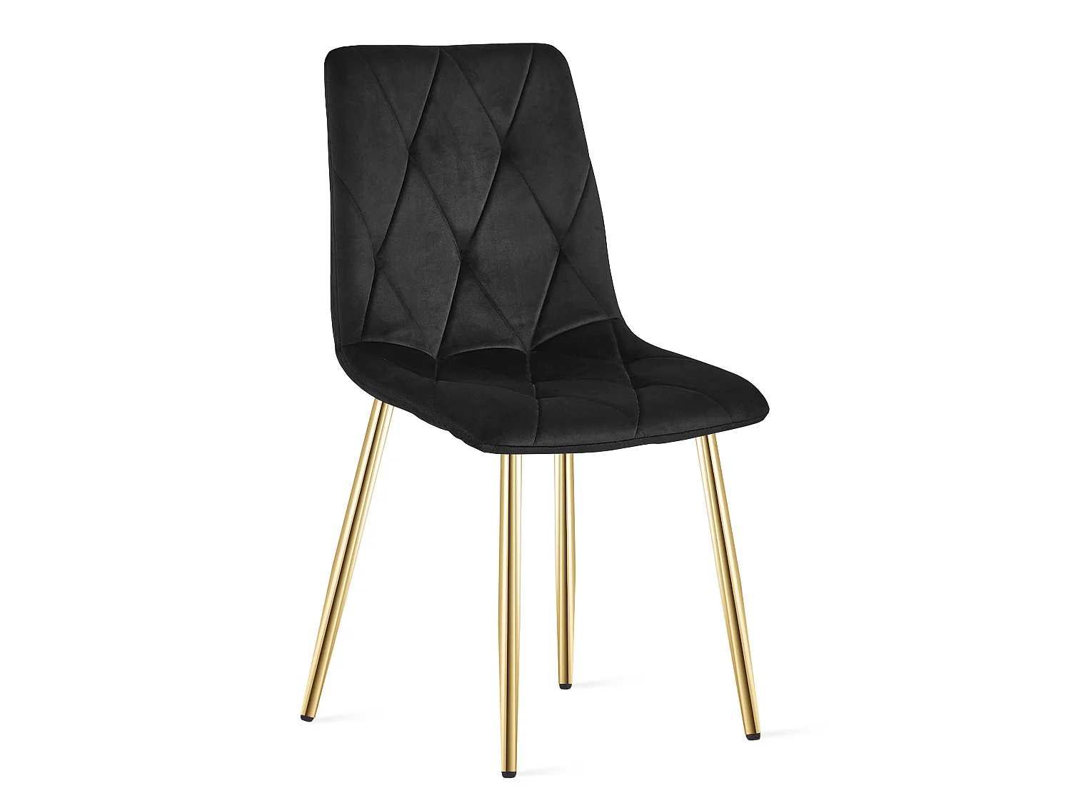 Eetkamerstoel LIBRA fluweel zwart gouden poten 4x 86,5x45x54 cm