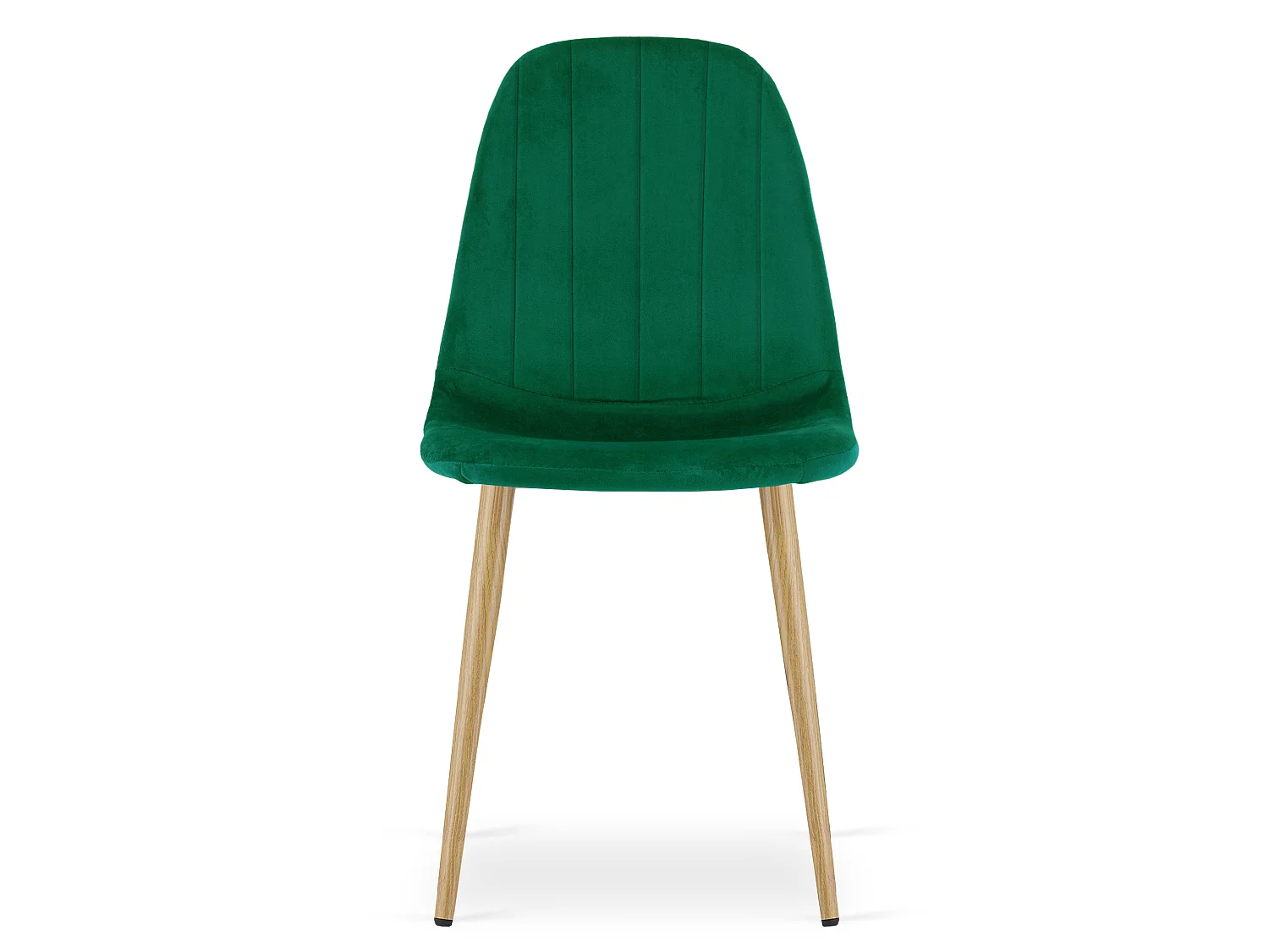 Chaise de salle à manger et cuisine en velours vert, pieds chêne x 4 87x44,5x53 cm