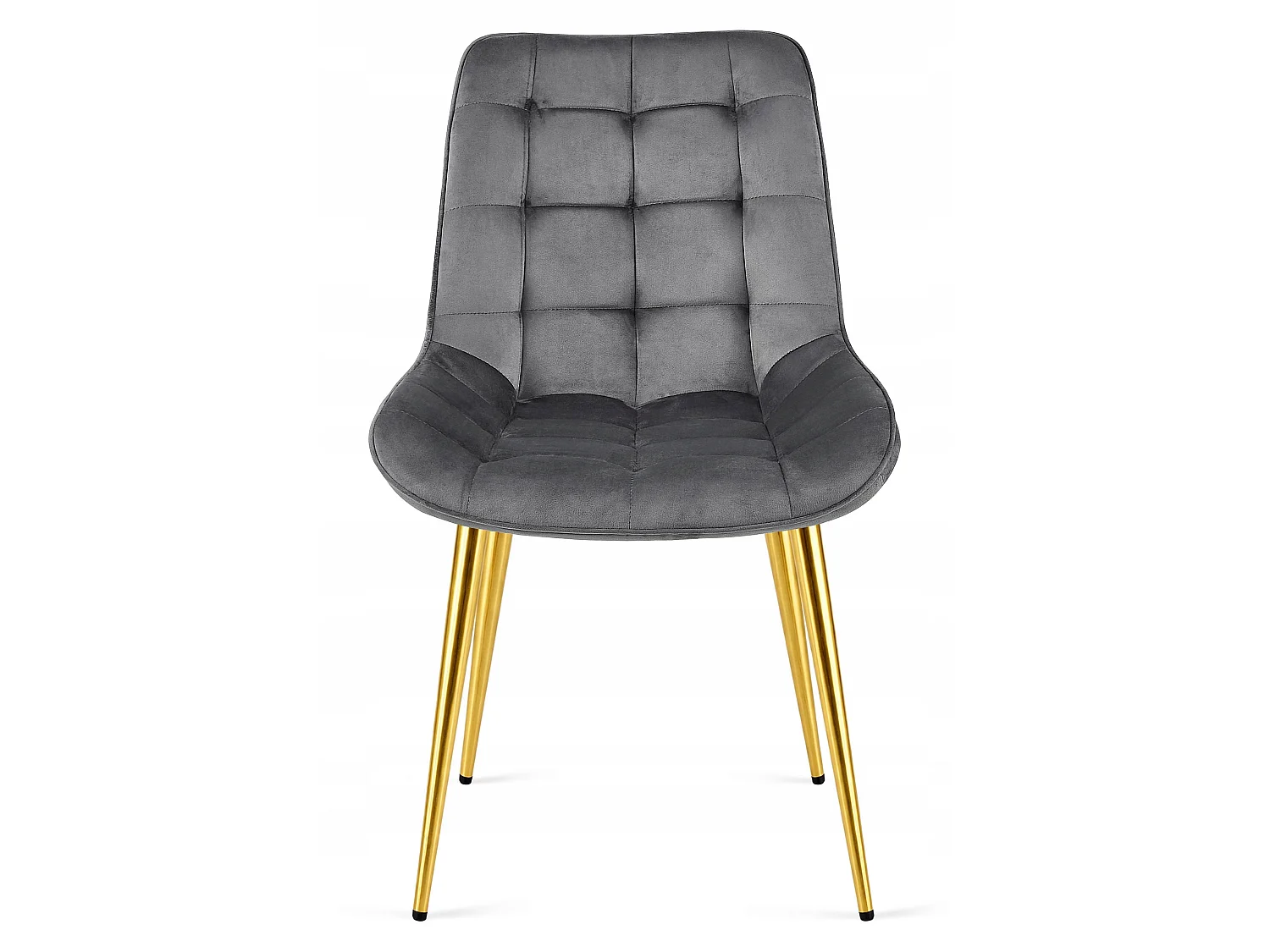 Chaise de salle à manger et cuisine BERA en velours gris foncé, pieds dorés 54x60x88 cm