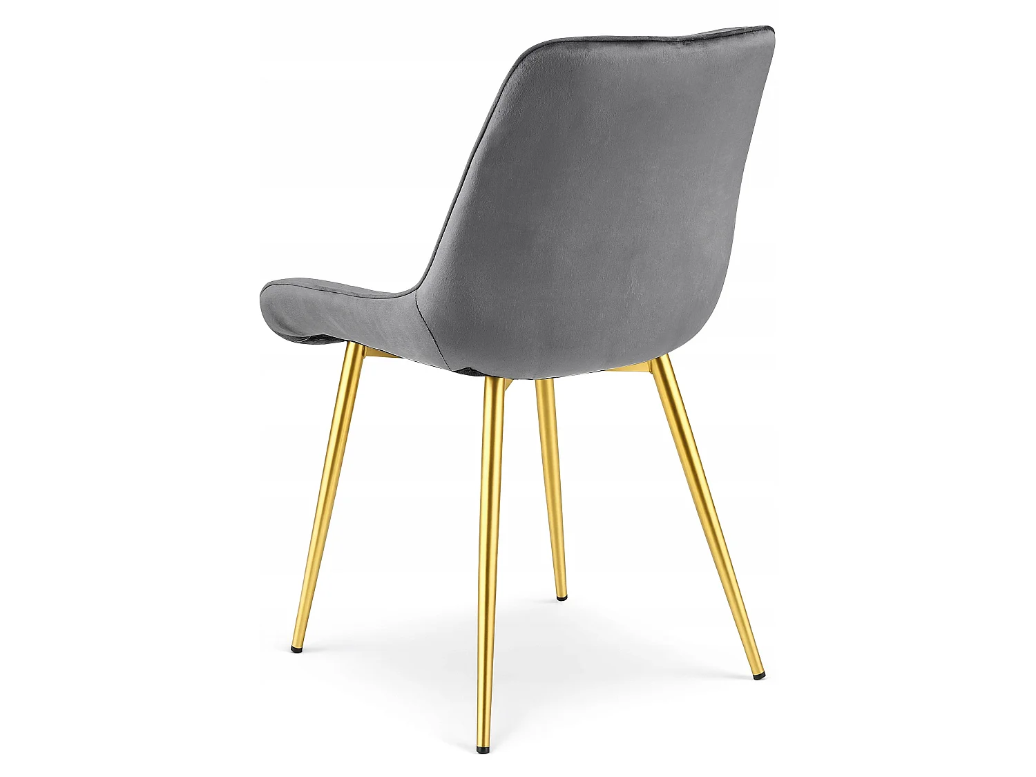 Chaise de salle à manger et cuisine BERA en velours gris foncé, pieds dorés 54x60x88 cm