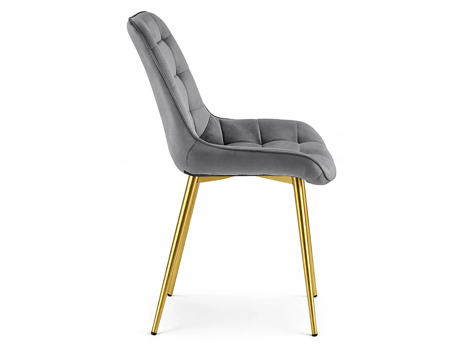 Chaise de salle à manger et cuisine BERA en velours gris foncé, pieds dorés 54x60x88 cm