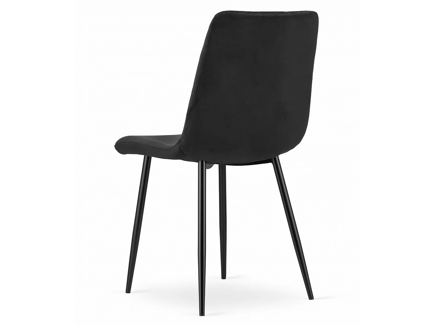 Eetkamerstoel met fluwelen zitting zwart TURIN 44,5x53x88,5 cm
