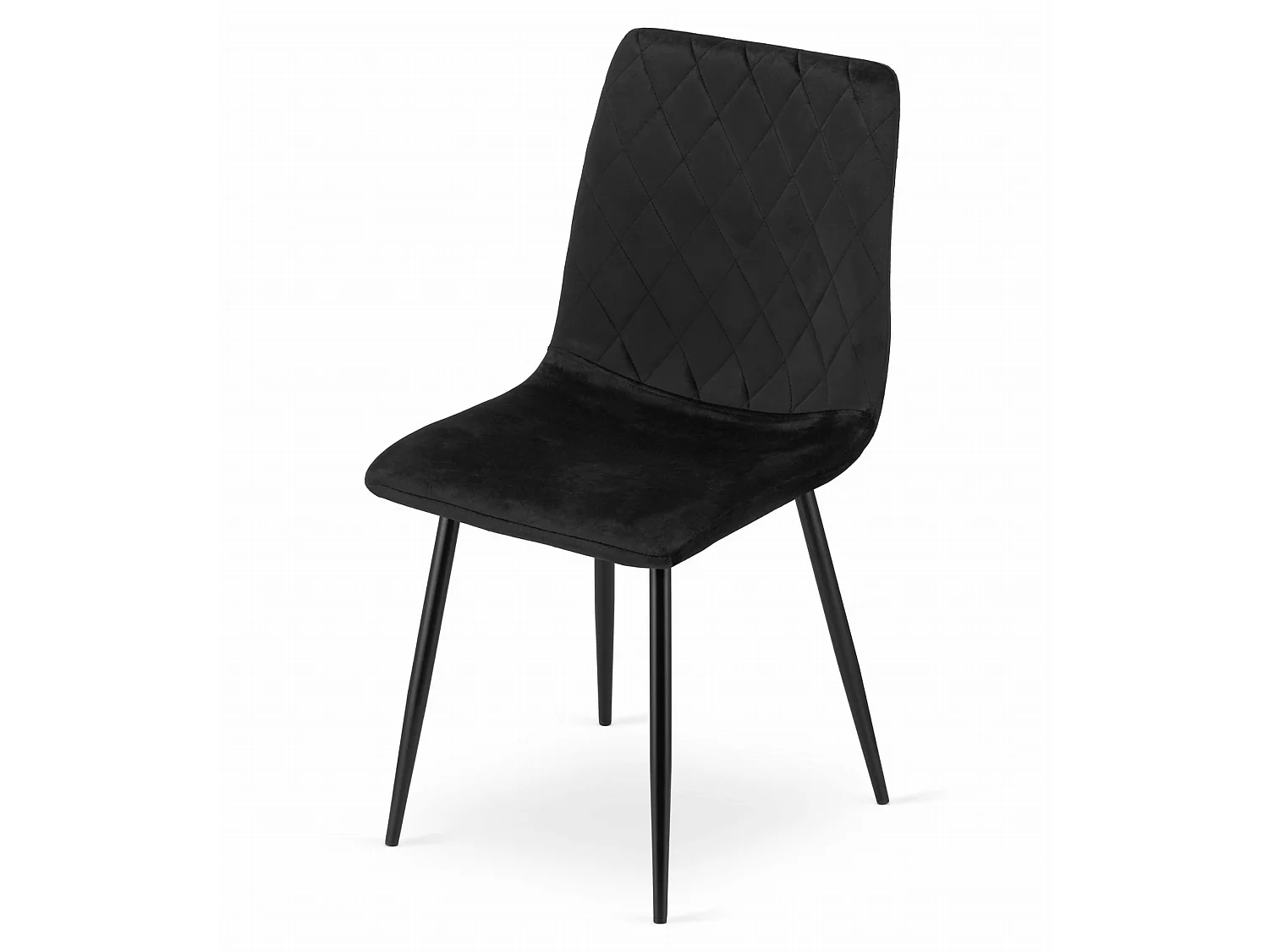 Eetkamerstoel met fluwelen zitting zwart TURIN 44,5x53x88,5 cm