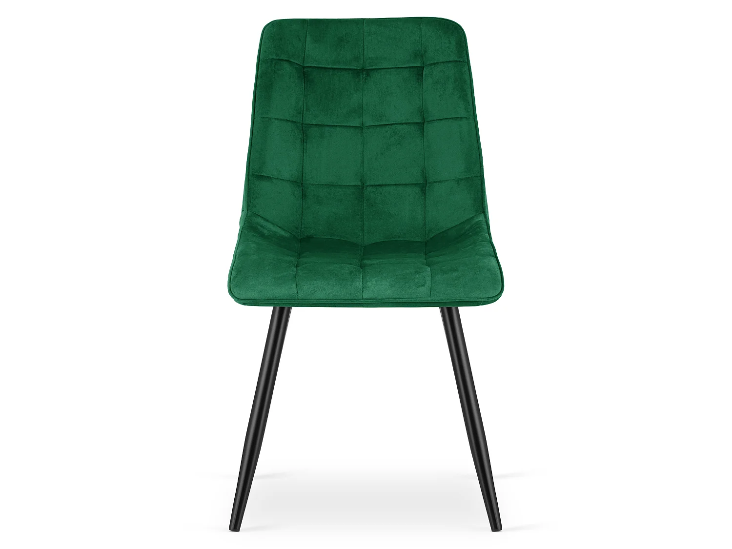 Chaise de salle à manger et cuisine SPLIT en velours vert, pieds noirs 2x 88x49x60 cm
