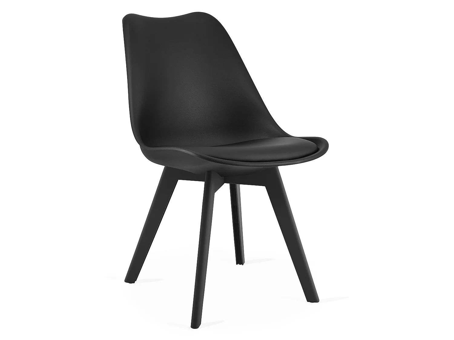 Chaise de salle à manger et cuisine MARK noire pieds noirs x 3 82 cm