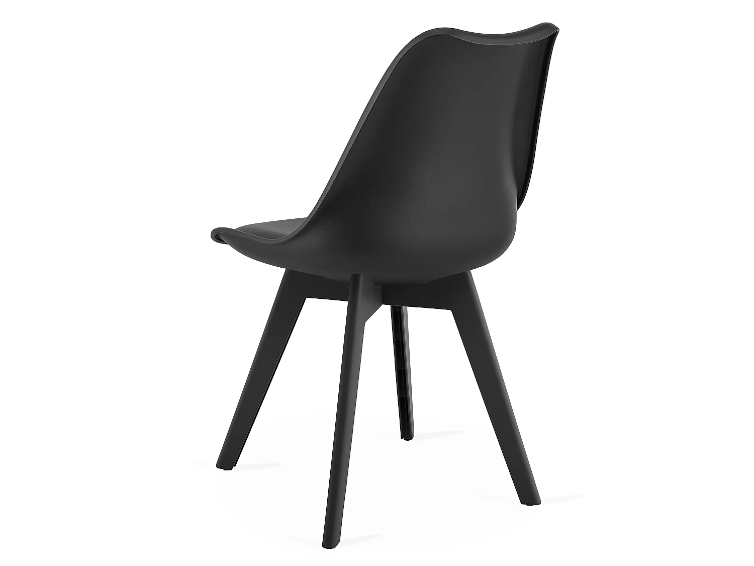 Chaise de salle à manger et cuisine MARK noire pieds noirs x 3 82 cm
