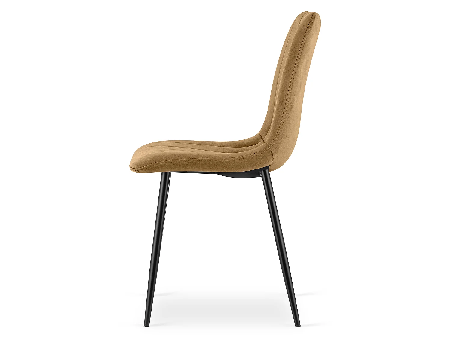 Eetkamerstoel LAVA fluweel bruin zwarte poten 87x44x40 cm