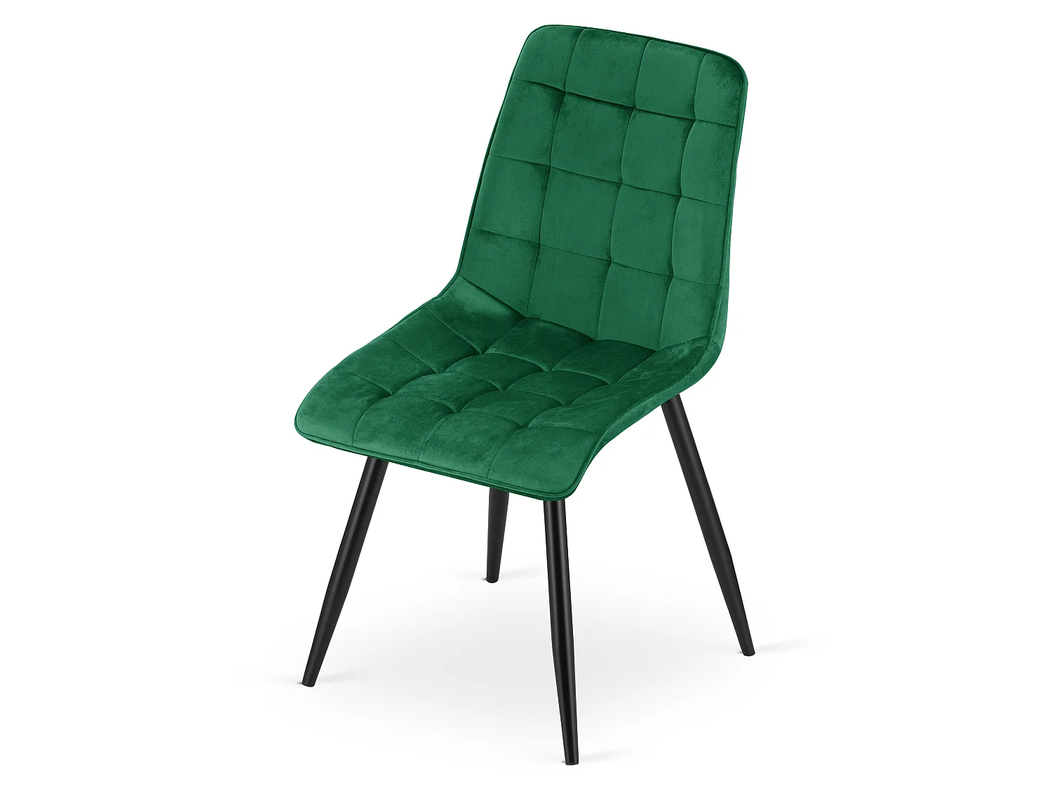 Chaise de salle à manger et cuisine SPLIT en velours vert, pieds noirs 88x49x60 cm