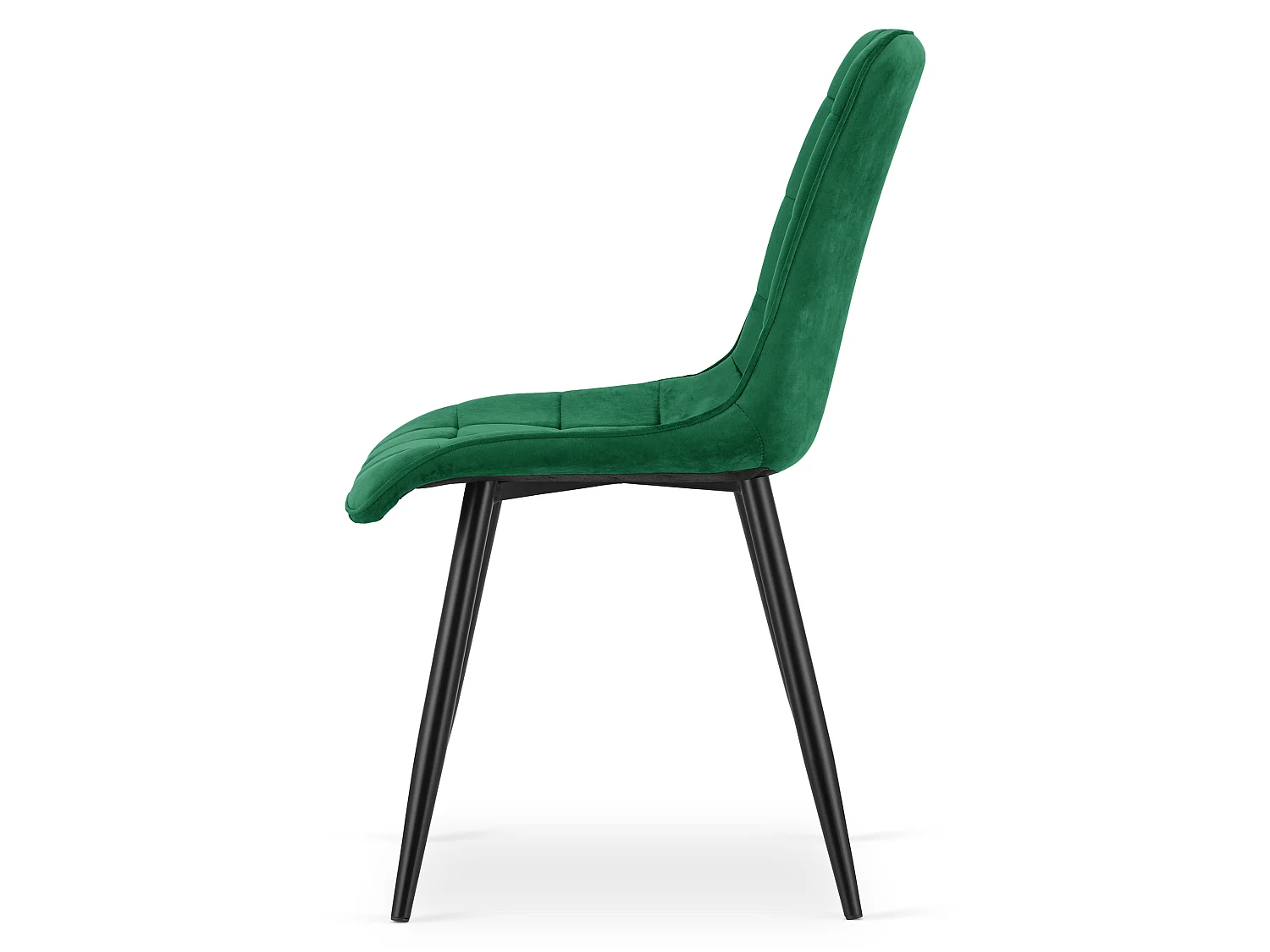 Chaise de salle à manger et cuisine SPLIT en velours vert, pieds noirs 88x49x60 cm