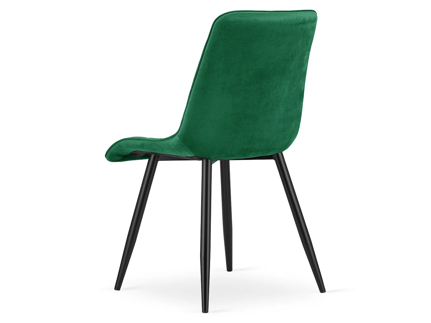 Chaise de salle à manger et cuisine SPLIT en velours vert, pieds noirs 88x49x60 cm