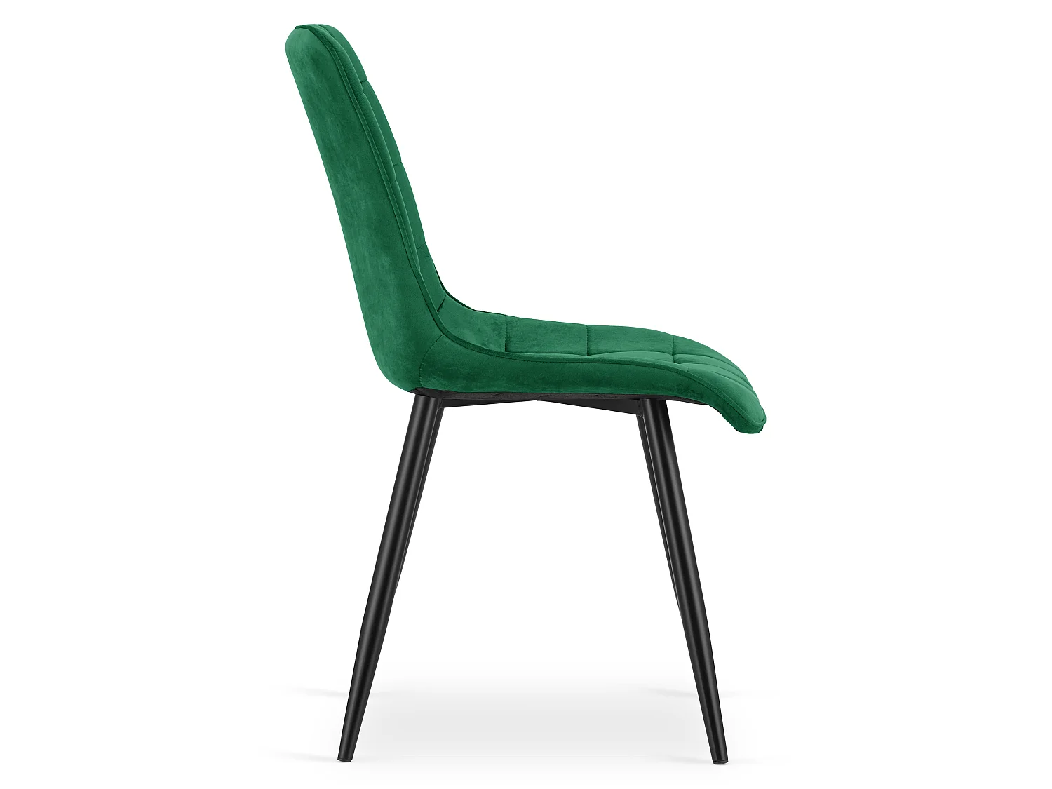 Chaise de salle à manger et cuisine SPLIT en velours vert, pieds noirs 88x49x60 cm