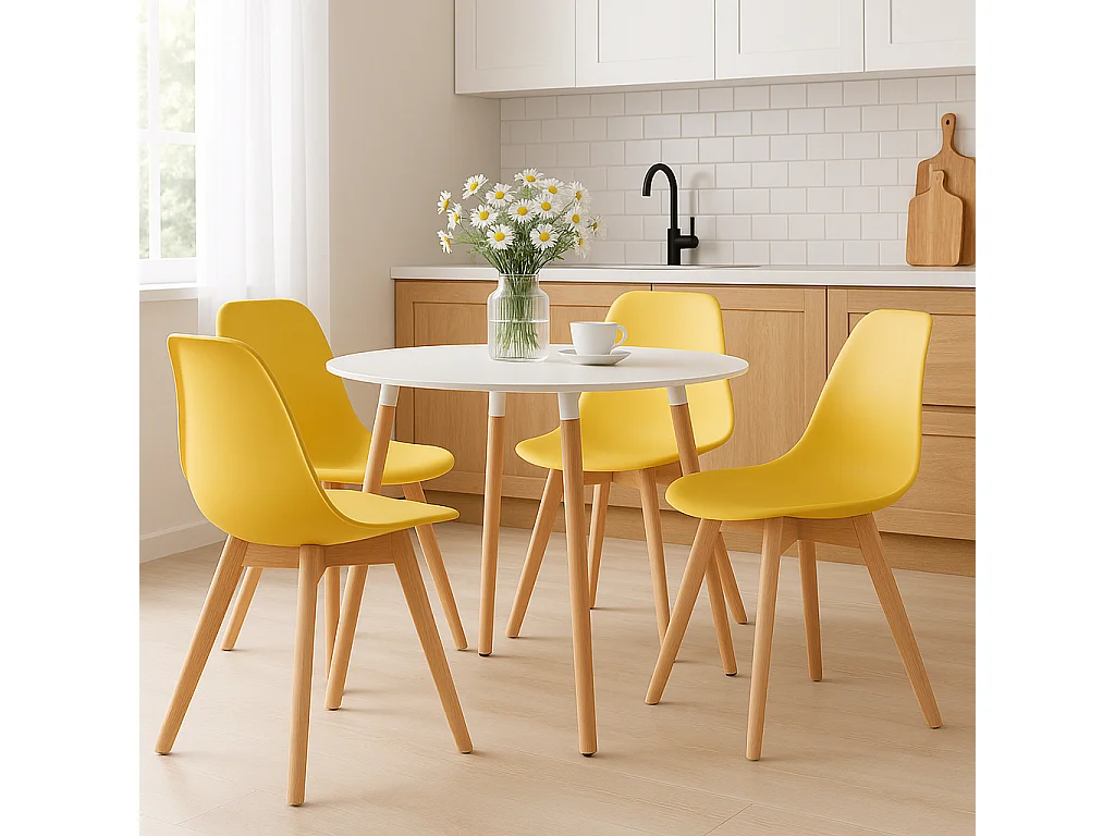 Chaise de salle à manger et cuisine KITO ergonomique polypropylène moutarde 80 cm