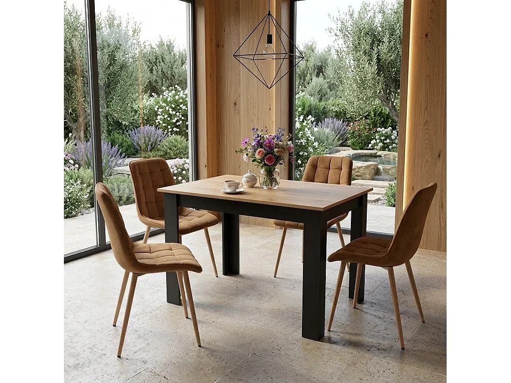 Esszimmerstuhl SPLIT Samt braun Metallbeine 49x60x88 cm